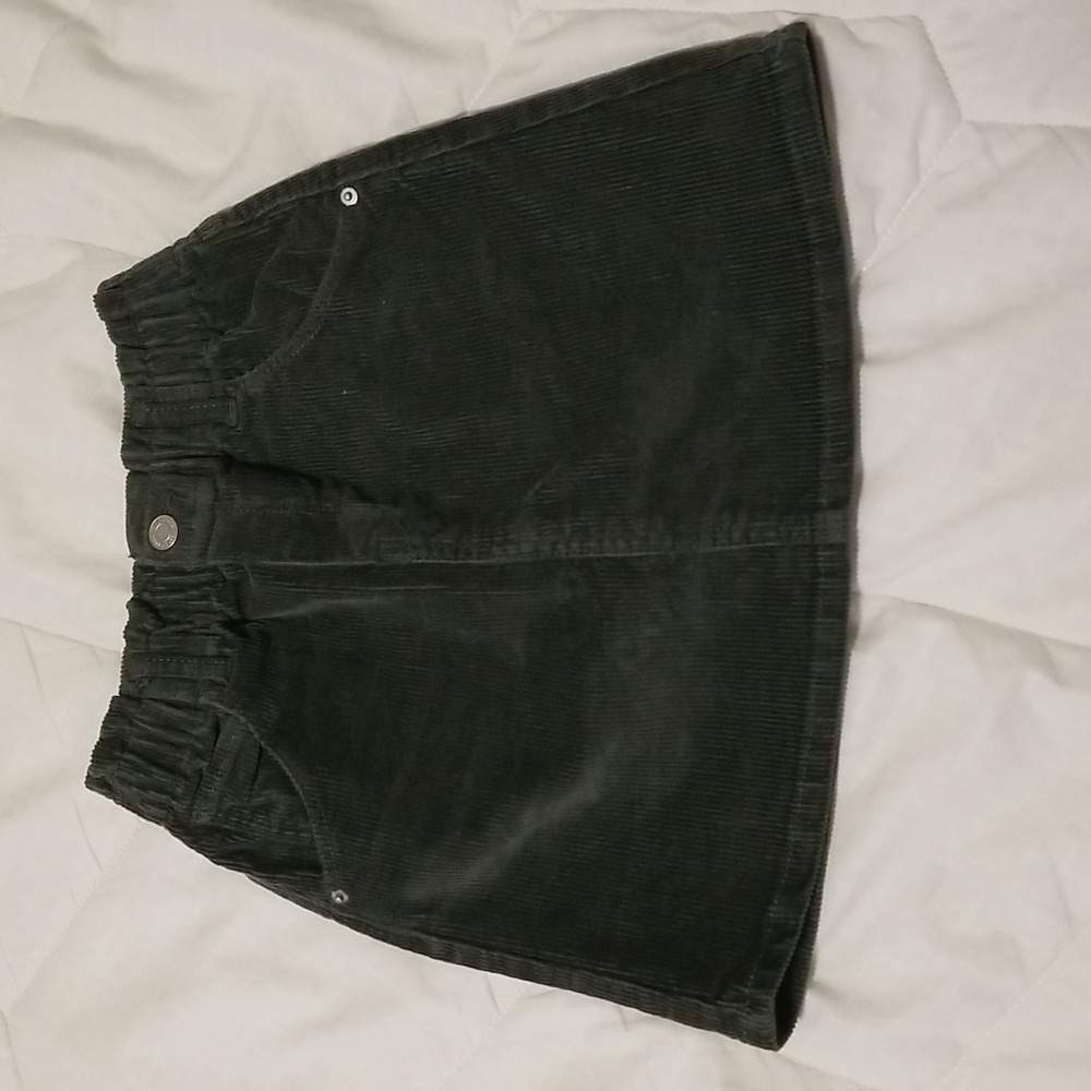 H&M Green Velvet Skirt Girls 6/7